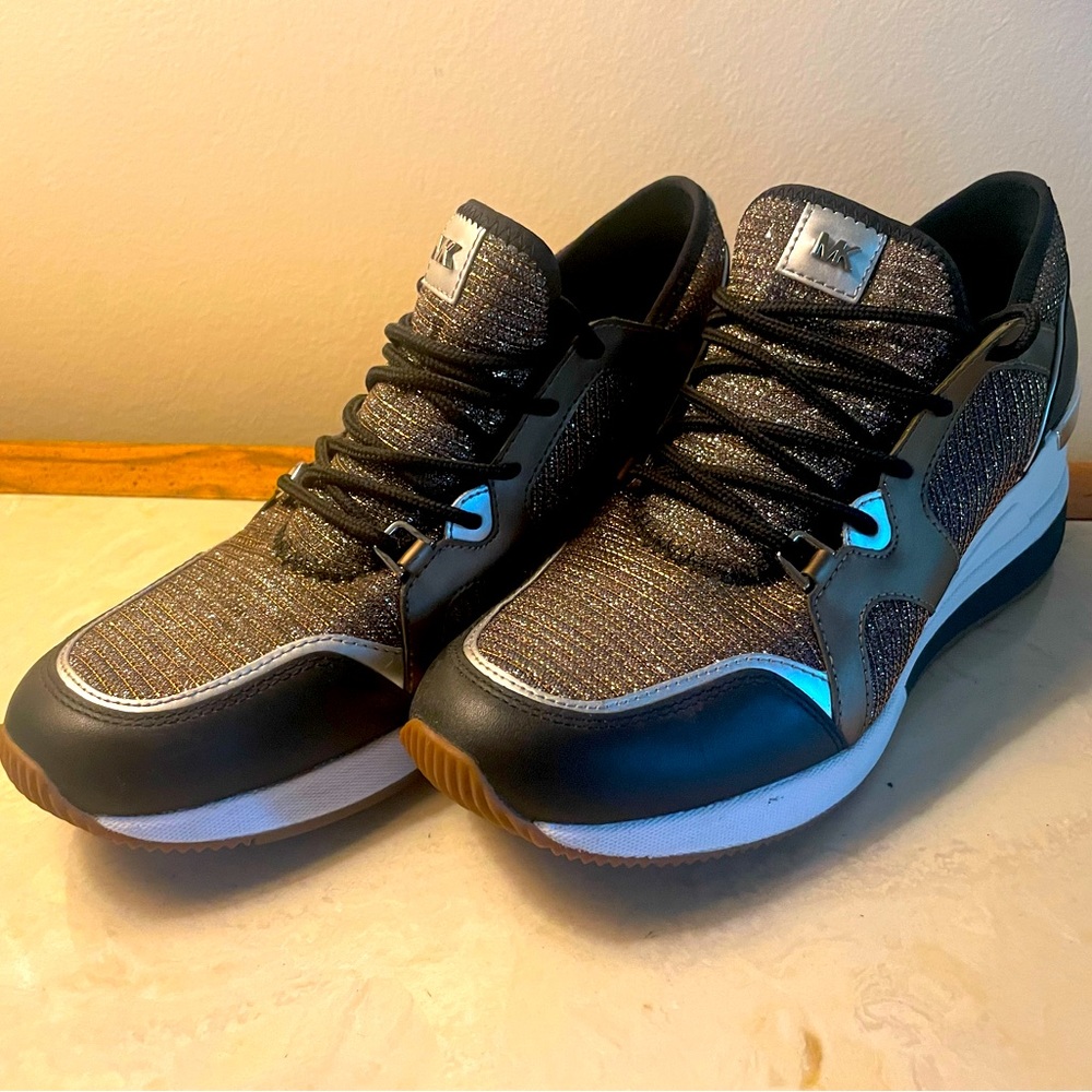 MICHAEL Michael Kors Liv Trainer Extreme Sneakers Glitter Chain Mesh